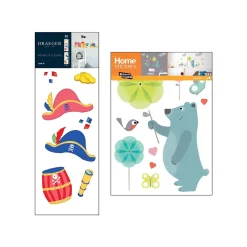 Stickers & Embellissements*Draeger Paris Lot de Sticker Mural Pirate Chapeau Et Trésor & L'ours Bleu