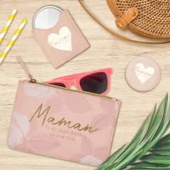 Pochettes & Trousses|Pochettes & Miroirs*Draeger Paris Lot Pochette & Miroir Maman Je T'aime