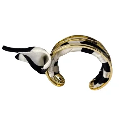 Bracelets*Draeger Paris Manchette Foulard Cocktail Noir et Blanc