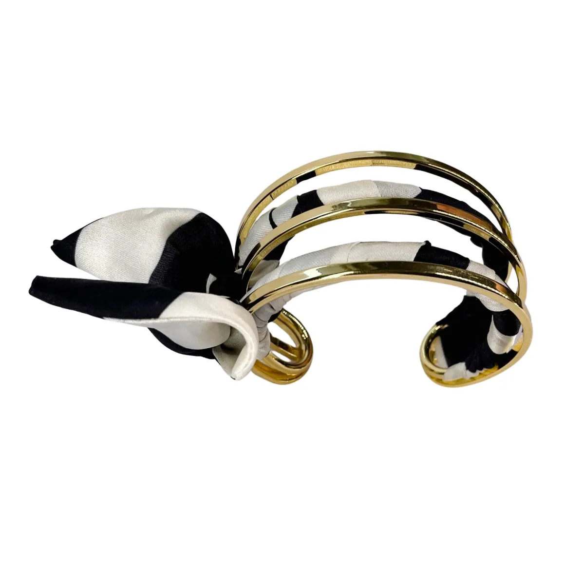 Bracelets*Draeger Paris Manchette Foulard Cocktail Noir et Blanc