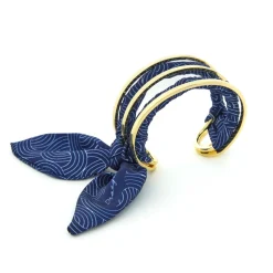 Bracelets*Draeger Paris Manchette Foulard Tokyo Bleu