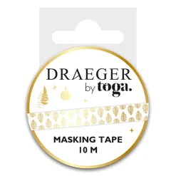 Accessoires D'emballage|Décorations De Table*Draeger Paris Masking tape 10 m - Feuilles or - Spécial Réveillon