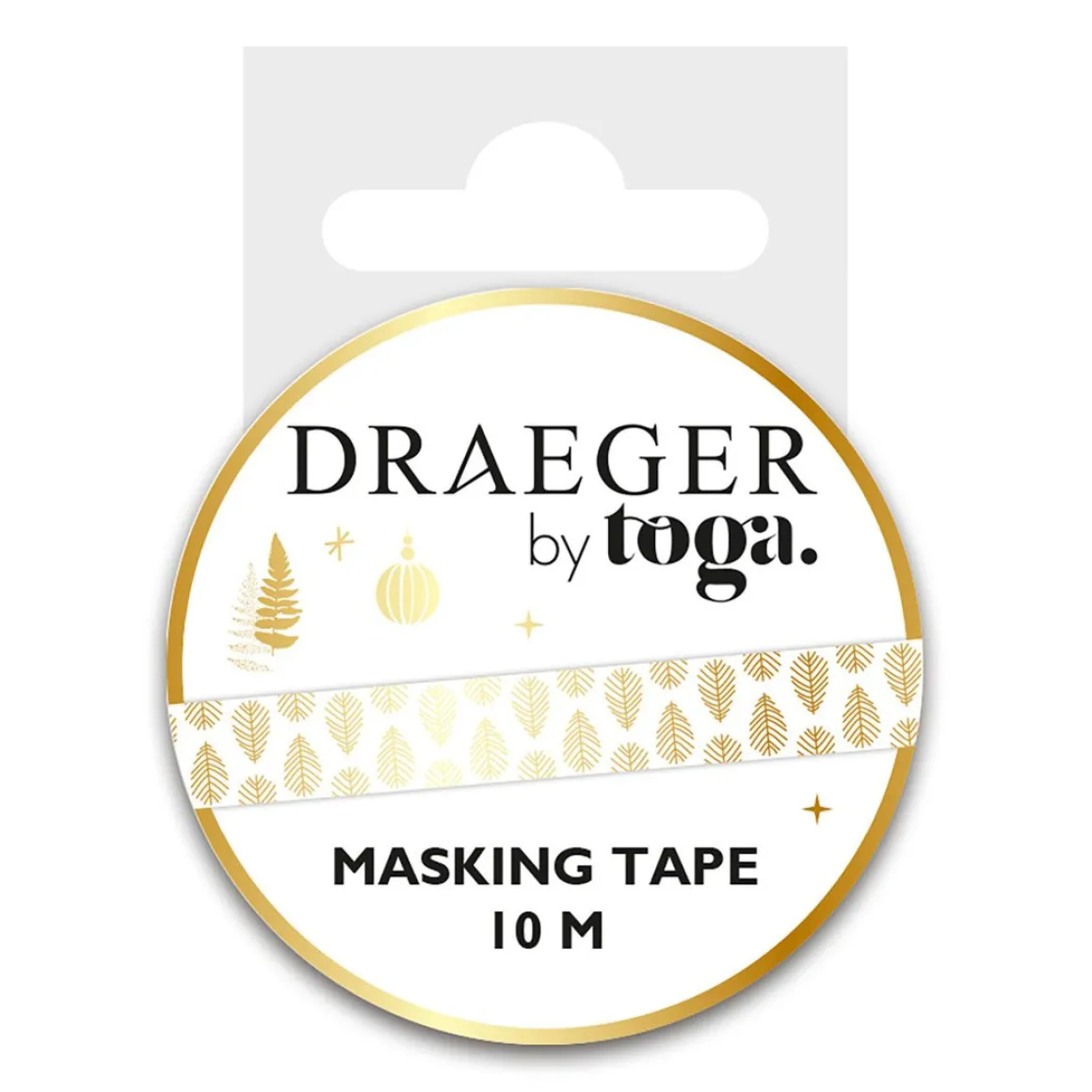 Accessoires D'emballage|Décorations De Table*Draeger Paris Masking tape 10 m - Feuilles or - Spécial Réveillon