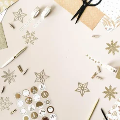 Accessoires D'emballage|Décorations De Table*Draeger Paris Masking tape 10 m - Feuilles or - Spécial Réveillon