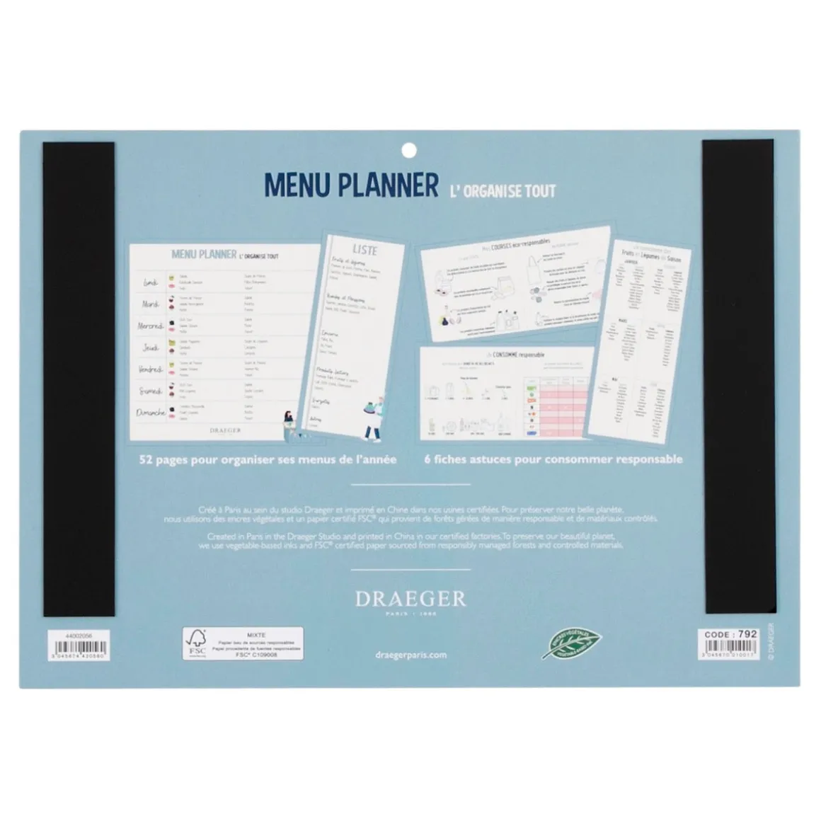 Organiseurs*Draeger Paris Menu planner - L'organise tout
