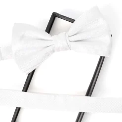 Mariage|Nœuds Papillon*Draeger Paris Noeud papillon - Imprimé Natté - Blanc - Jacquard de soie - Prénoué - Homme - Draeger