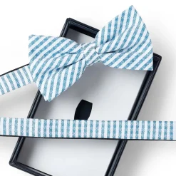 Nœuds Papillon*Draeger Paris Noeud papillon à rayures bleues et blanches