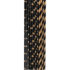 Décorations De Table*Draeger Paris Paille papier Noir & or x24 - Spécial Réveillon