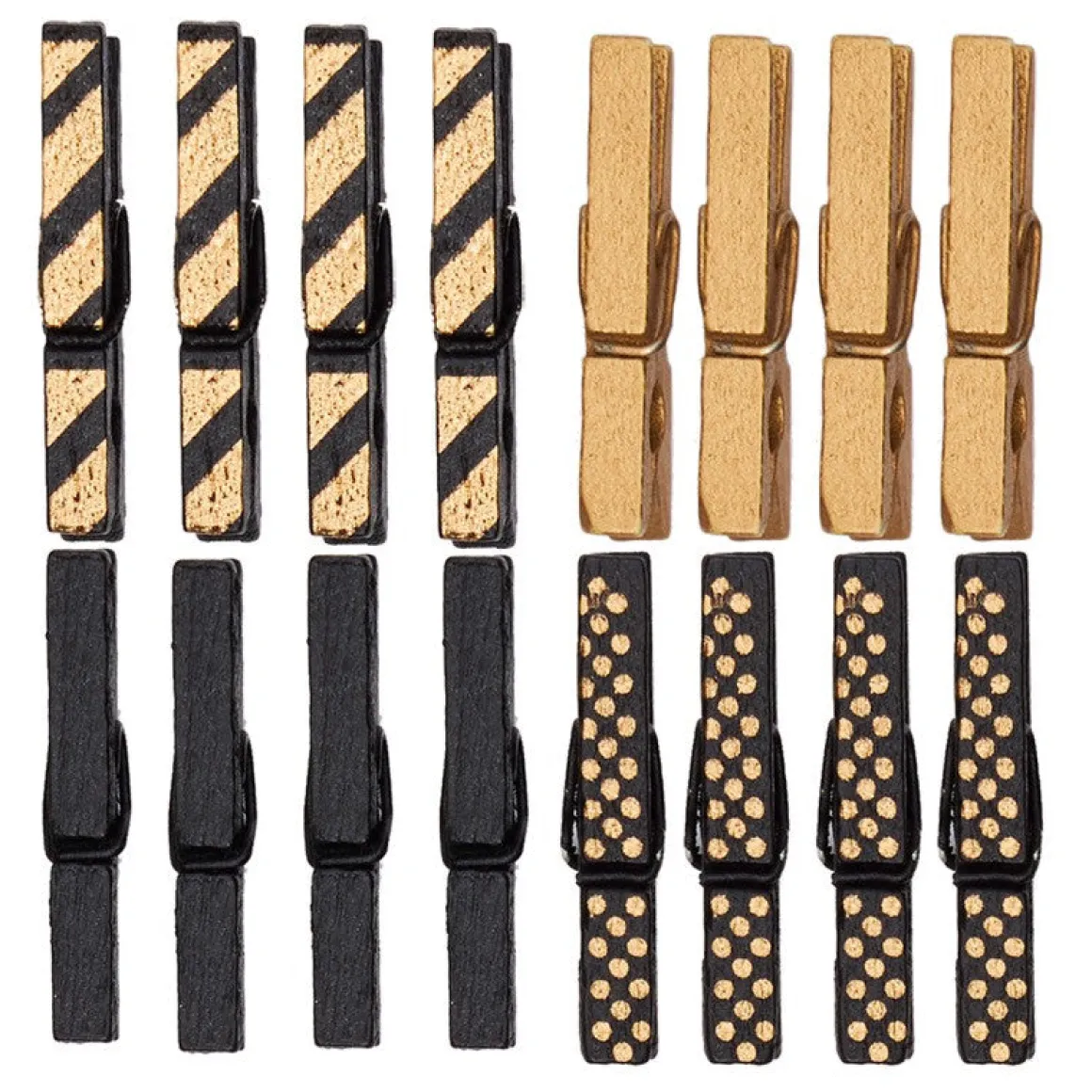 Décorations De Table*Draeger Paris Pince décorative Noir & or x16 - Spécial Réveillon