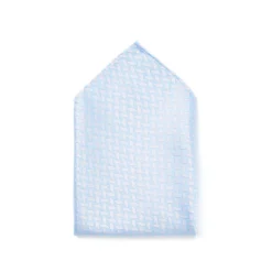 Mariage|Pochette De Costume*Draeger Paris Pochette de costume en 100% soie - Twill de soie - Bleu et gris - 26x26 cm - Draeger