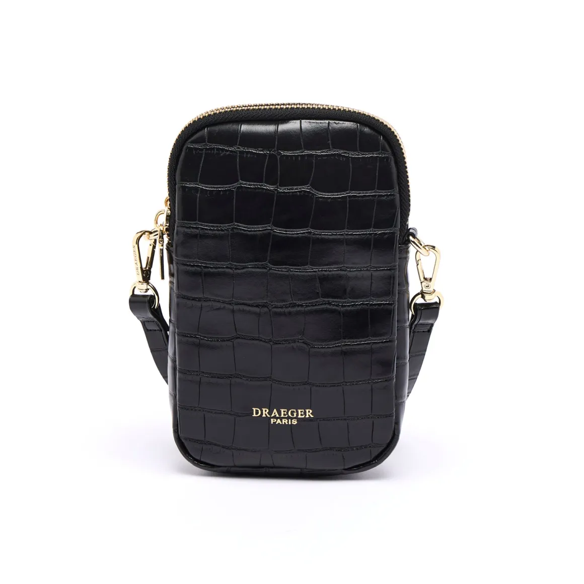 Pochettes De Téléphone|Sac Finition Croco*Draeger Paris Pochette de Téléphone Croco - Noir