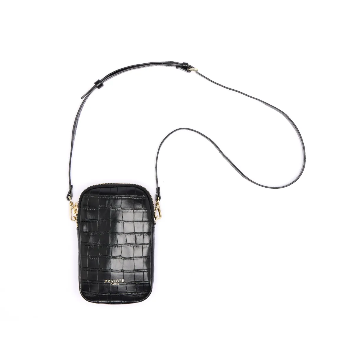 Pochettes De Téléphone|Sac Finition Croco*Draeger Paris Pochette de Téléphone Croco - Noir