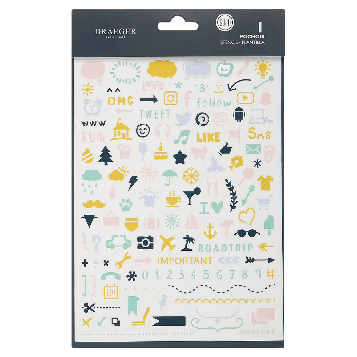 Accessoires & Outils De Diy|Bullet Journal*Draeger Paris Pochoir pour Bullet journal Icônes