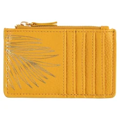Porte-cartes*Draeger Paris Porte-cartes zippé - feuille dorée - jaune moutarde