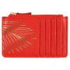 Porte-cartes*Draeger Paris Porte-cartes zippé - feuille dorée - rouge