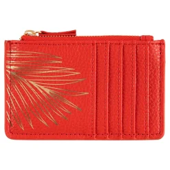Porte-cartes*Draeger Paris Porte-cartes zippé - feuille dorée - rouge