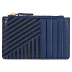 Porte-cartes*Draeger Paris Porte-cartes zippé - rayures bleu marine et noires