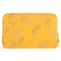 Portefeuilles*Draeger Paris Portefeuille femme - feuilles dorées - jaune moutarde