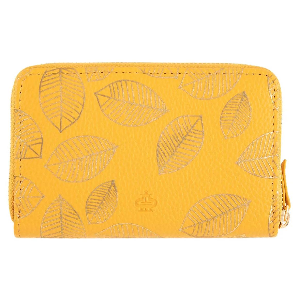 Portefeuilles*Draeger Paris Portefeuille femme - feuilles dorées - jaune moutarde