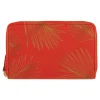 Portefeuilles*Draeger Paris Portefeuille femme - feuilles dorées - rouge