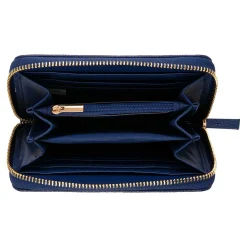 Portefeuilles*Draeger Paris Portefeuille femme - pois dorés - bleu marine