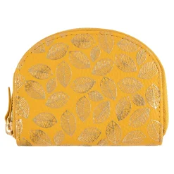Porte-monnaies*Draeger Paris Porte-monnaie - feuilles dorées - jaune moutarde