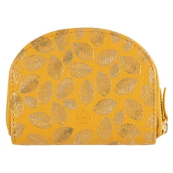 Porte-monnaies*Draeger Paris Porte-monnaie - feuilles dorées - jaune moutarde