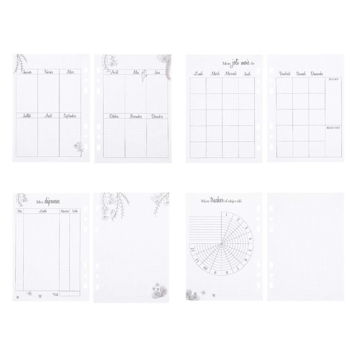 Organiseurs|Carnets & Blocs-notes*Draeger Paris Recharge 36 pages mensuelles bullet journal