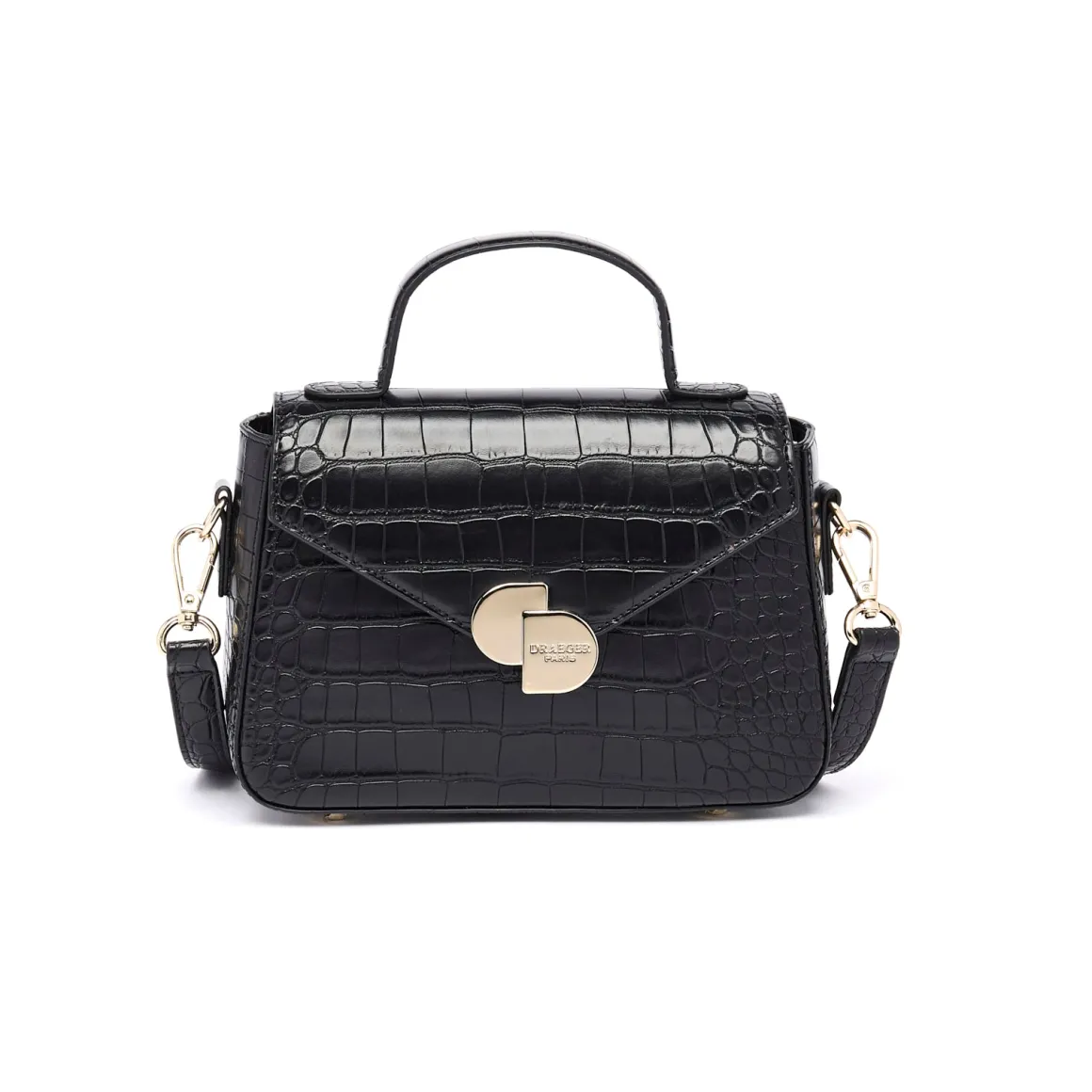 Sac Finition Croco|Sac À Main Camille*Draeger Paris Sac à Main Camille Croco - Noir