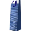 Sac Cadeau Bouteilles*Draeger Paris Sac Bouteille de Vin - Bleu Rayures