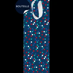 Sac Cadeau Bouteilles*Draeger Paris Sac Bouteille de Vin - Bleu en Pois