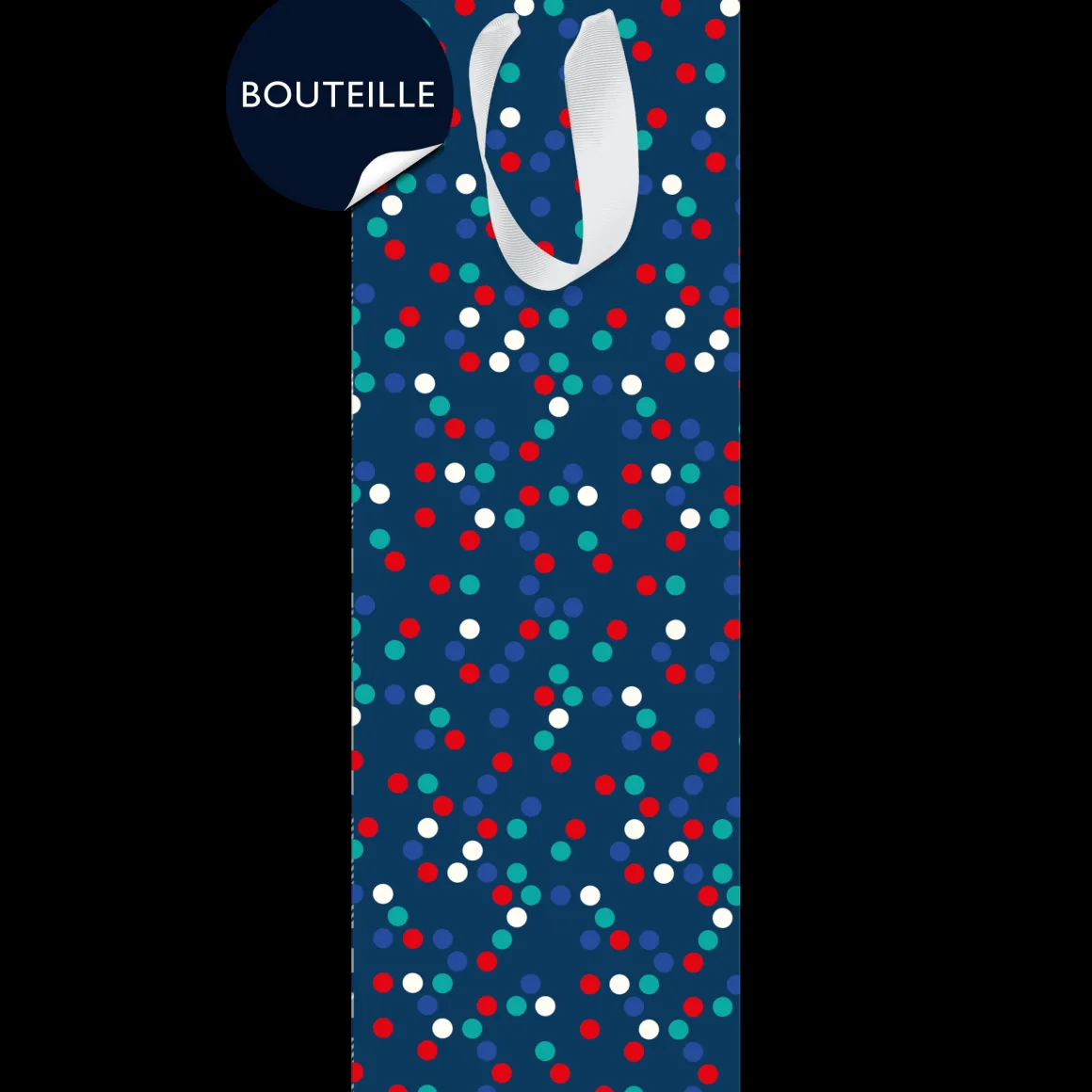 Sac Cadeau Bouteilles*Draeger Paris Sac Bouteille de Vin - Bleu en Pois
