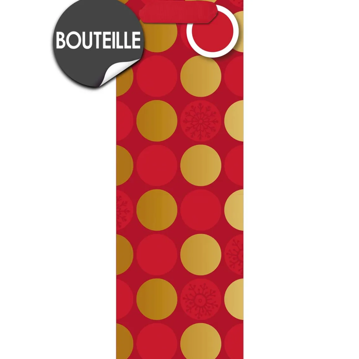 Sac Cadeau Bouteilles*Draeger Paris Sac cadeau bouteille rouge à pois dorés