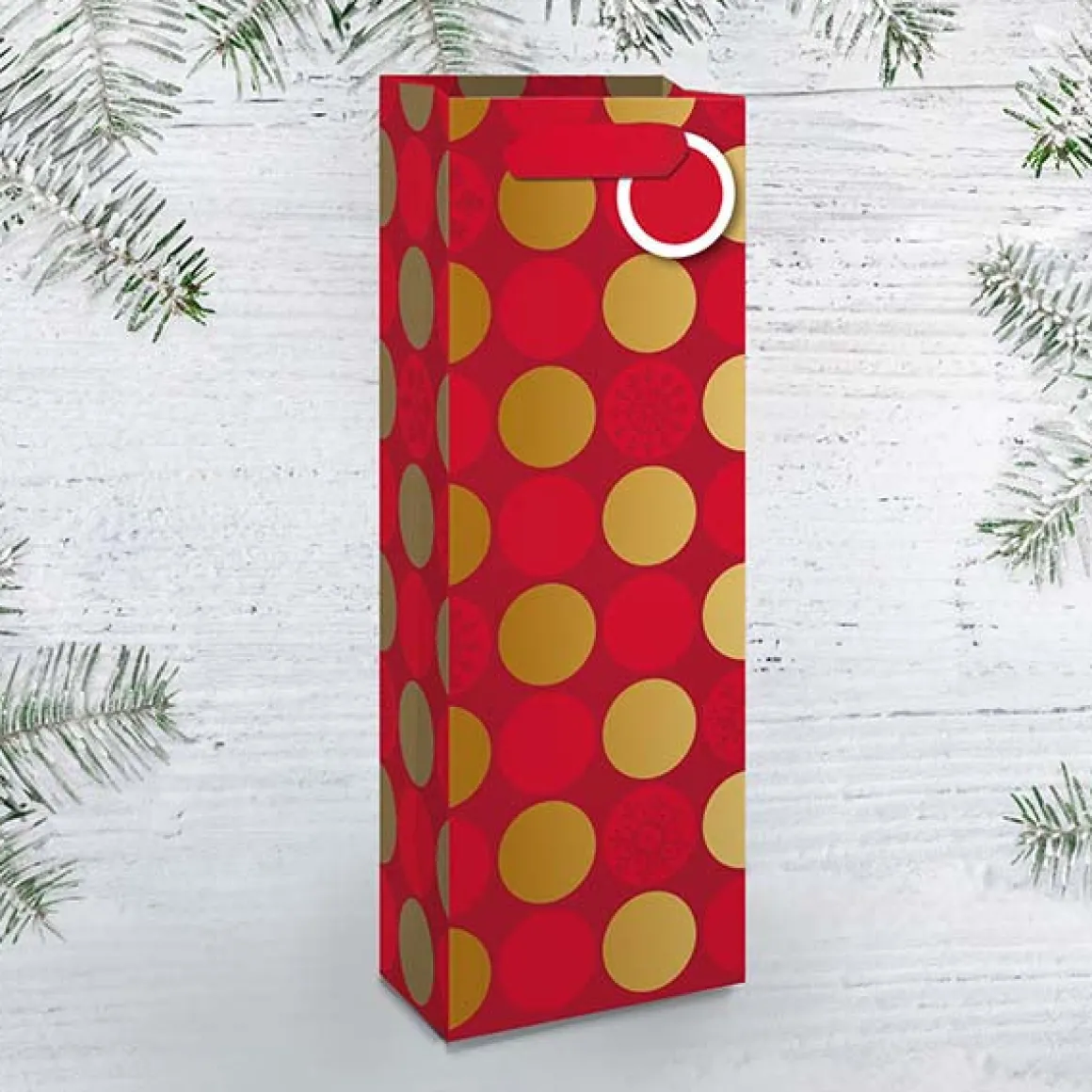 Sac Cadeau Bouteilles*Draeger Paris Sac cadeau bouteille rouge à pois dorés