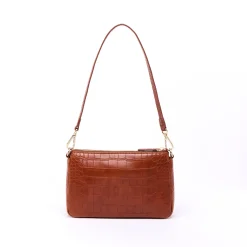 Sac Finition Croco|Sac Bandouilère*Draeger Paris Sac Pochette Anna Croco - Cognac