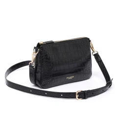Sac Finition Croco|Sac Bandouilère*Draeger Paris Sac Pochette Anna Croco - Noir