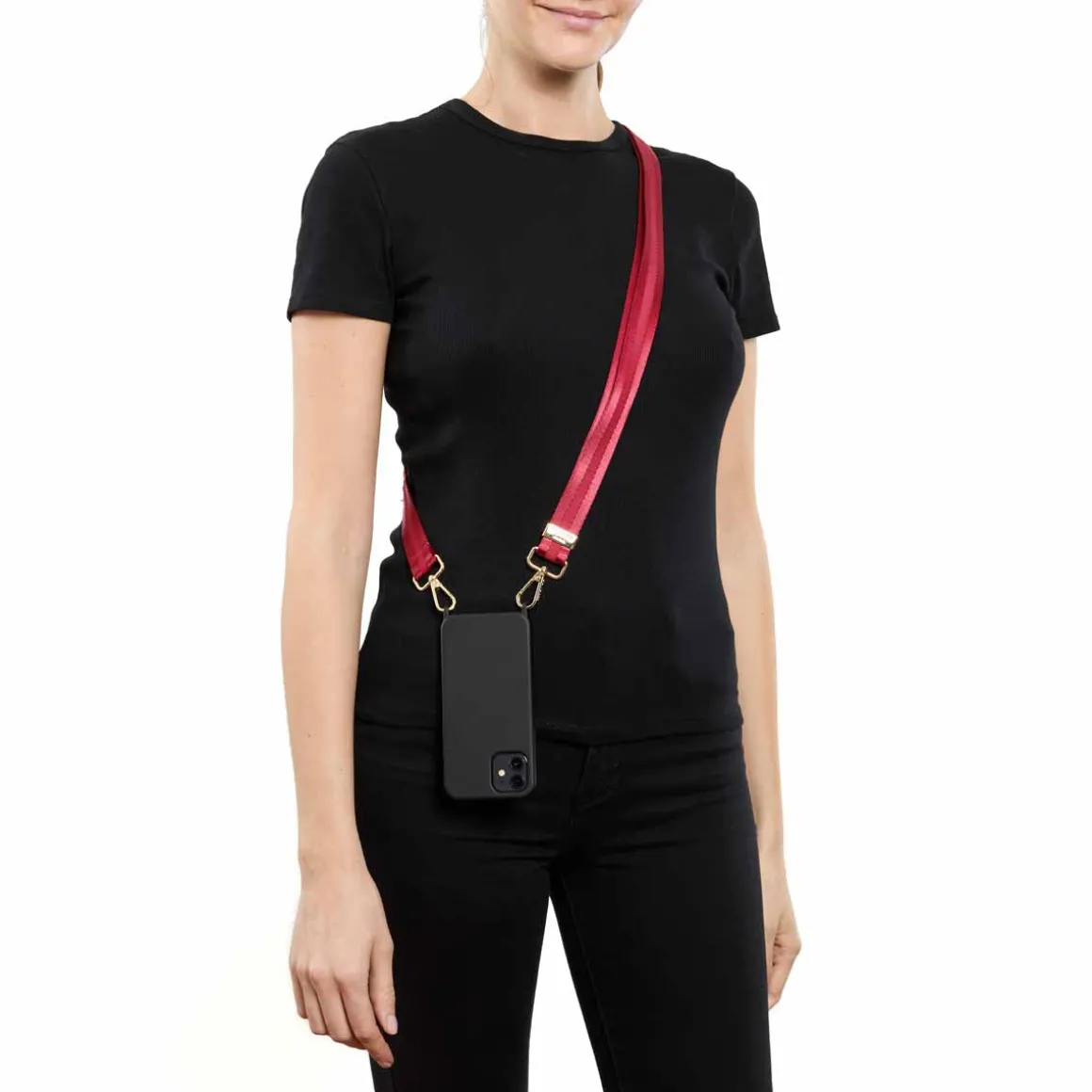 Sangles Pochette De Telephone*Draeger Paris Sangle pour Pochette Téléphone Rouge