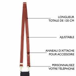 Sangles Pochette De Telephone*Draeger Paris Sangle pour Pochette Téléphone Camel
