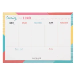 Semainiers|Organiseurs*Draeger Paris Semainier perpétuel - Souriez c'est lundi