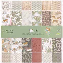 Papier Unitaire*Draeger Paris Set de papiers imprimés Safari x6