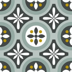 Stickers De Carrelage|Stickers & Embellissements*Draeger Paris Stickers carrelage 15x15 cm Motifs floraux vert d'eau