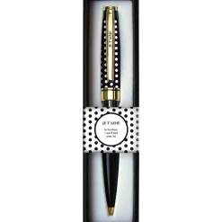Stylos Personnalisés*Draeger Paris Stylo bille noir rétractable Je t'aime