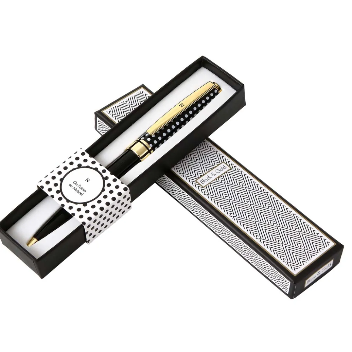 Stylos Personnalisés*Draeger Paris Stylo personnalisé initiale Black & Gold